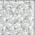 Grey Geometric Botanical Cotton