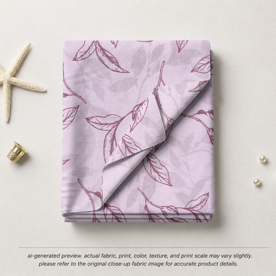 Lilac Botanical Leaf Sketch