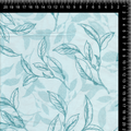 Teal Line Art Botanical Cotton