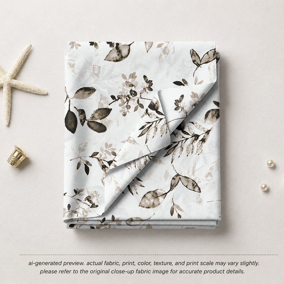 Sepia Botanical Leaf Sketch