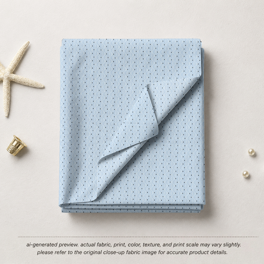 Ice Blue Geometric Dobby Texture