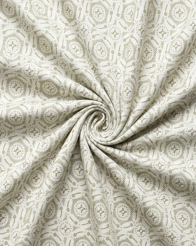 Beige Geometric Mandala Circle Print