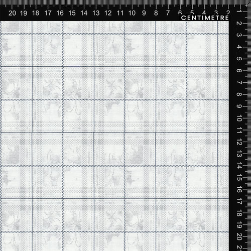White & Grey Subtle Floral Check
