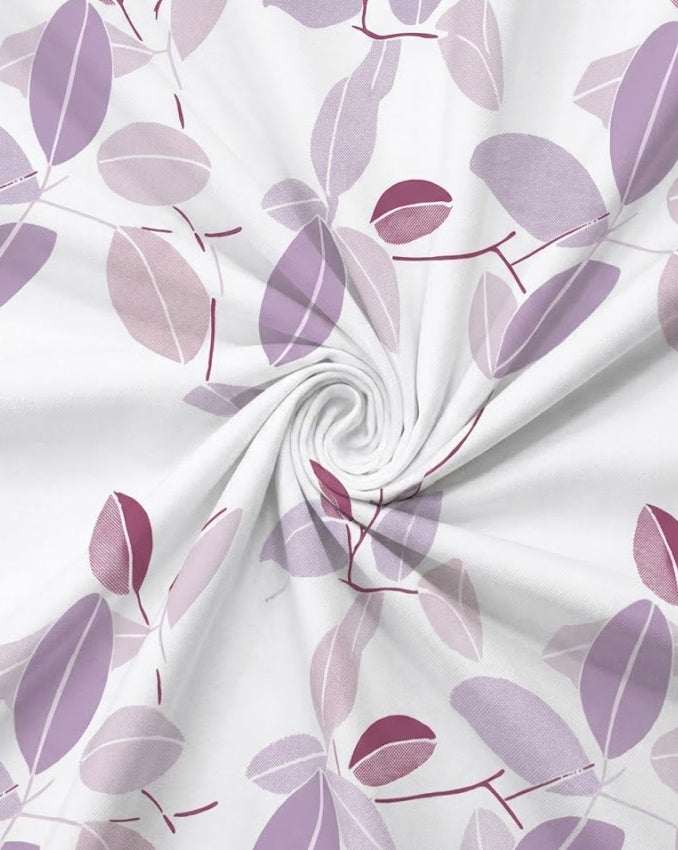 Lavender & Maroon Leaf Motif