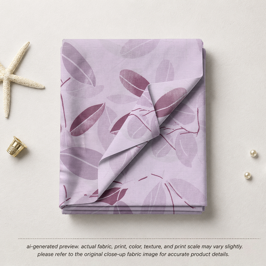 Lavender & Maroon Leaf Motif