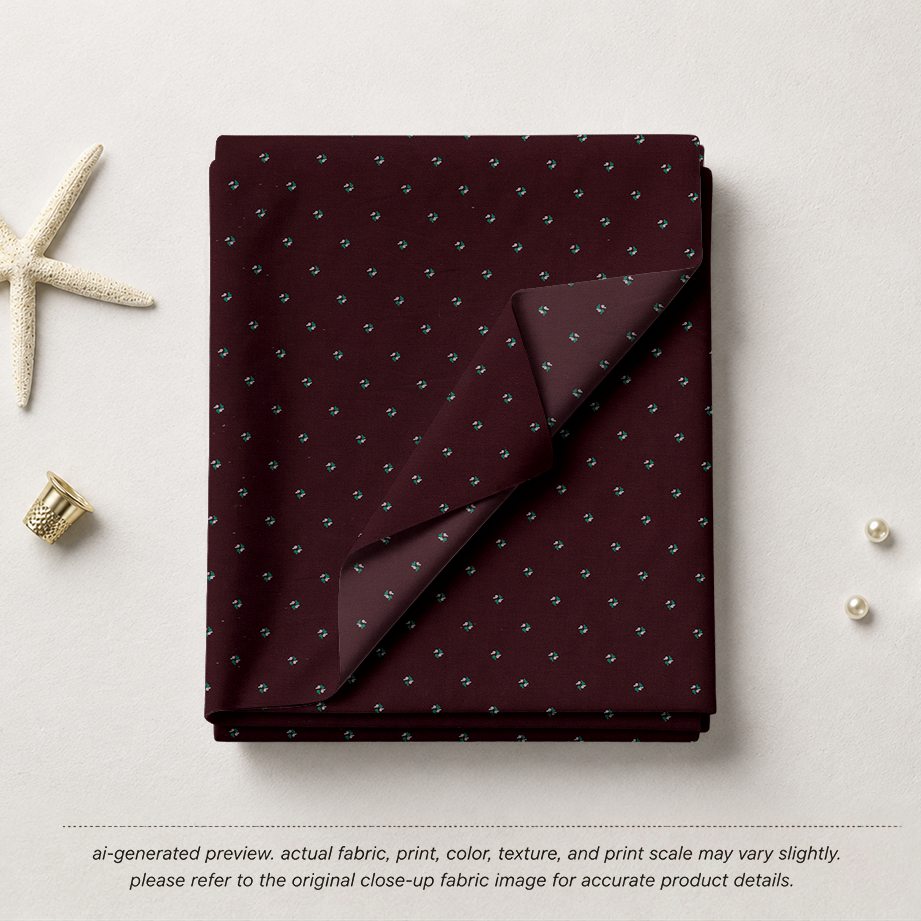 Burgundy Ditsy Dot Print
