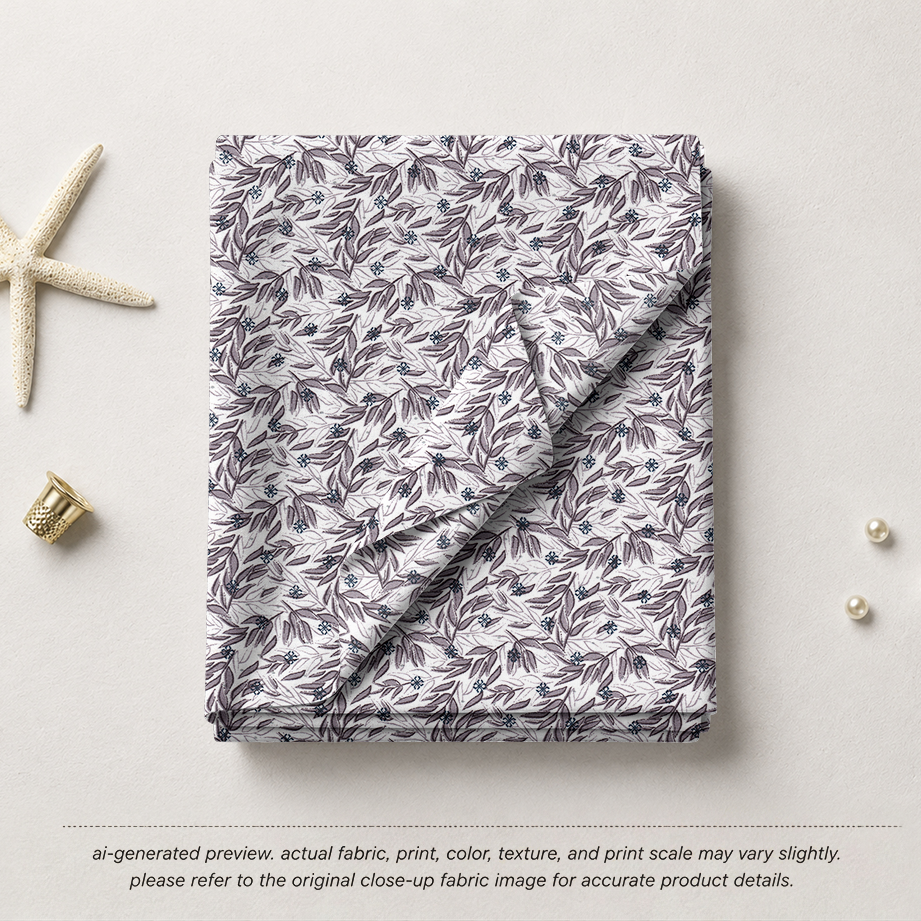 Lilac & Slate Blue Vine Floral