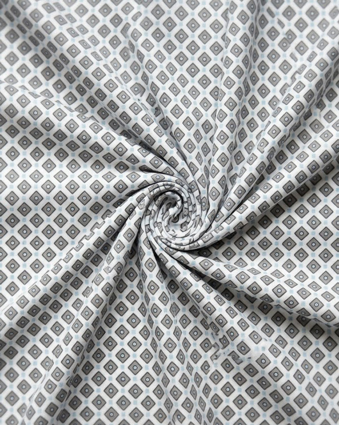Grey & White Diamond Dot Geometric
