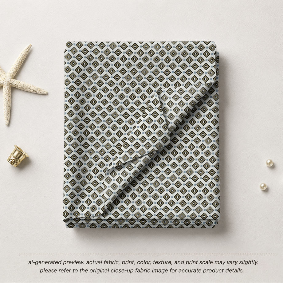 Grey & White Diamond Dot Geometric