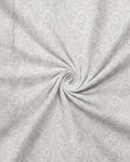 White & Silver Paisley Lace Print