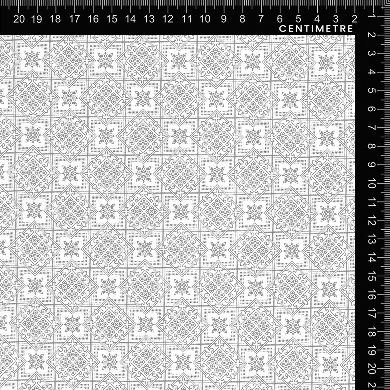 Grey & White Geometric Medallion Tile