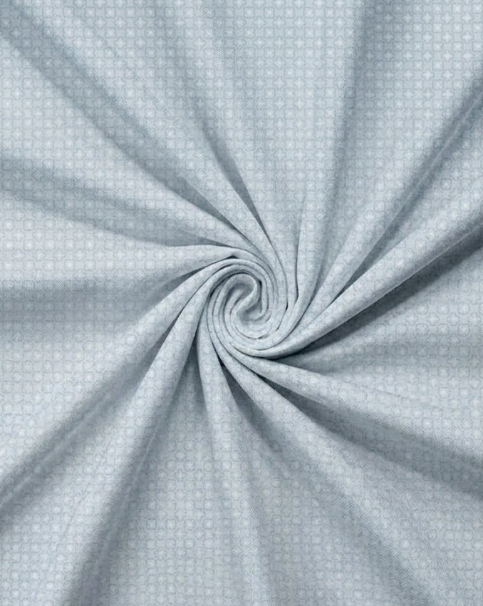 Ice Blue Geometric Quatrefoil Cotton