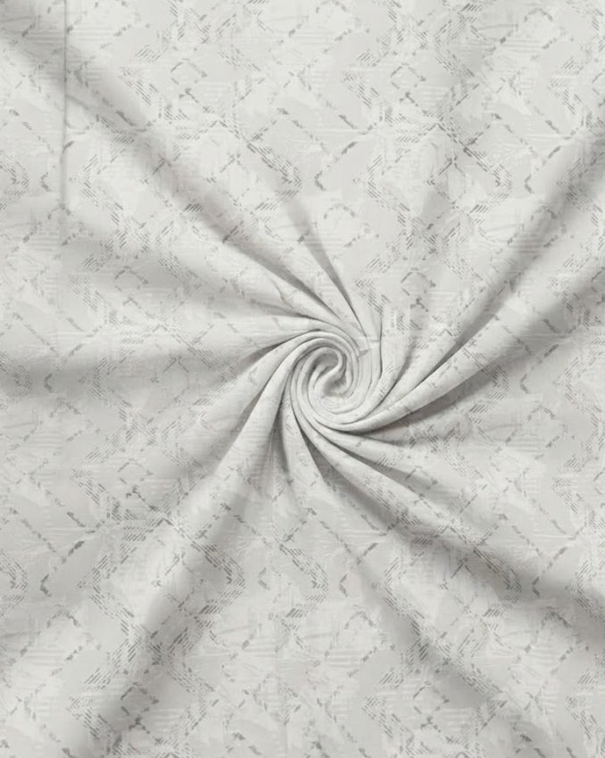 White & Grey Abstract Brushstroke Geometric