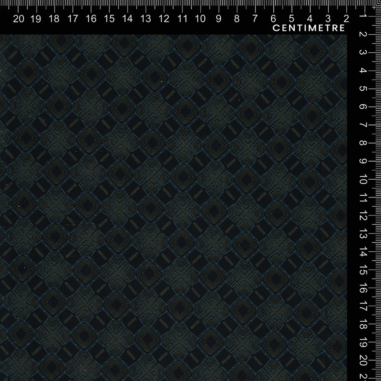 Teal & Navy Geometric Lattice