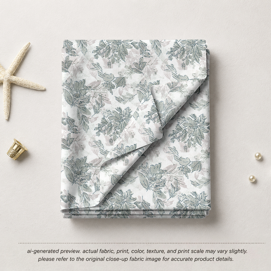 Watercolour Grey Floral Botanical