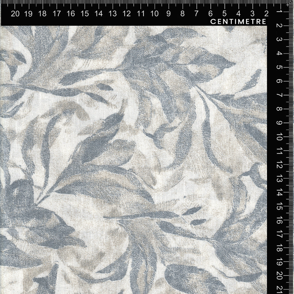 Dusty Blue Leafy Botanical Print