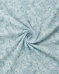Powder Blue & Cream Paisley Floral