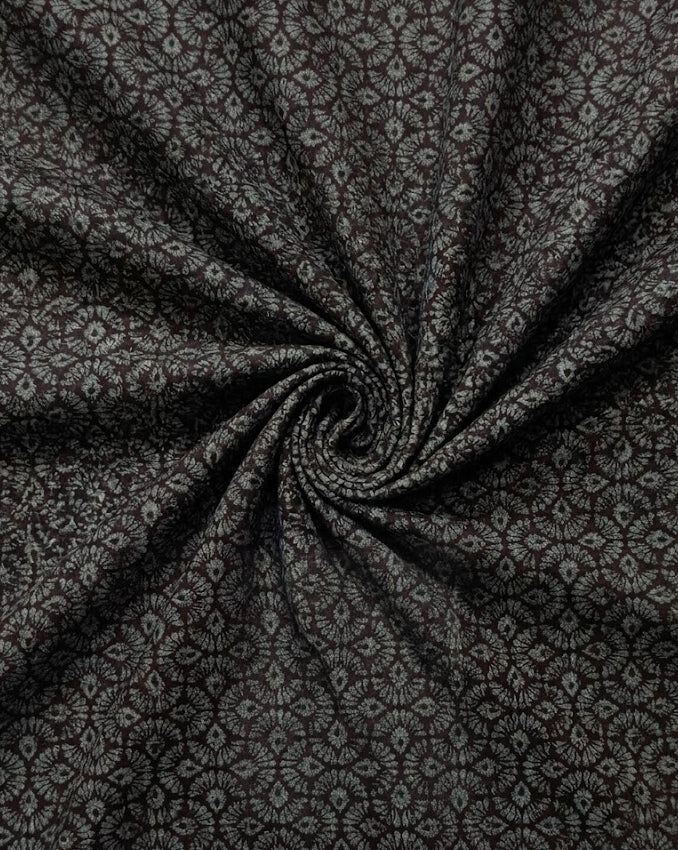 Dark Brown & Mint Floral Damask