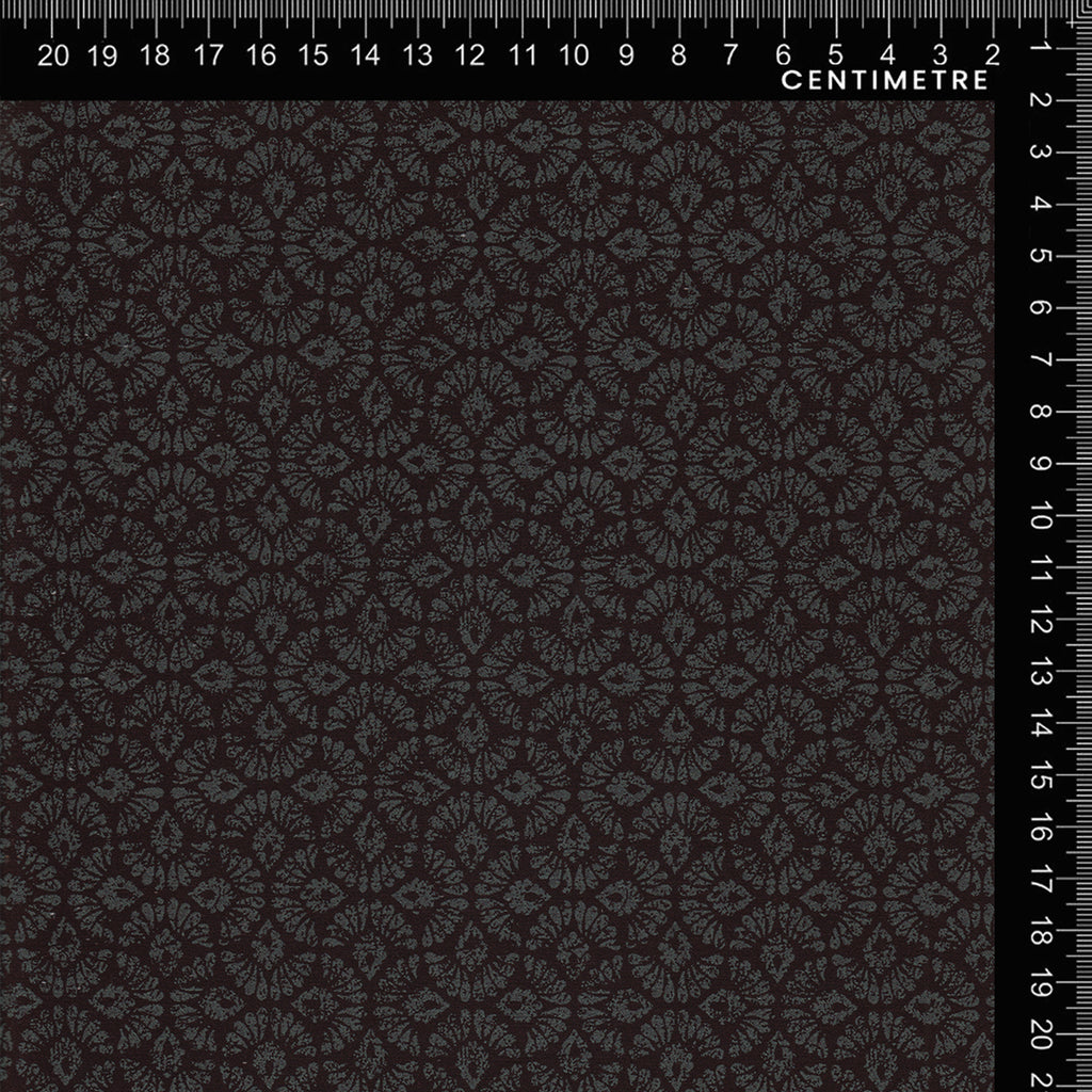 Dark Brown & Mint Floral Damask