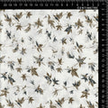 White Rust & Teal Autumn Leaf Print