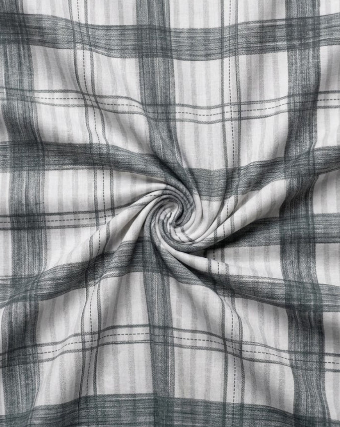 Charcoal & Light Grey Wide Check
