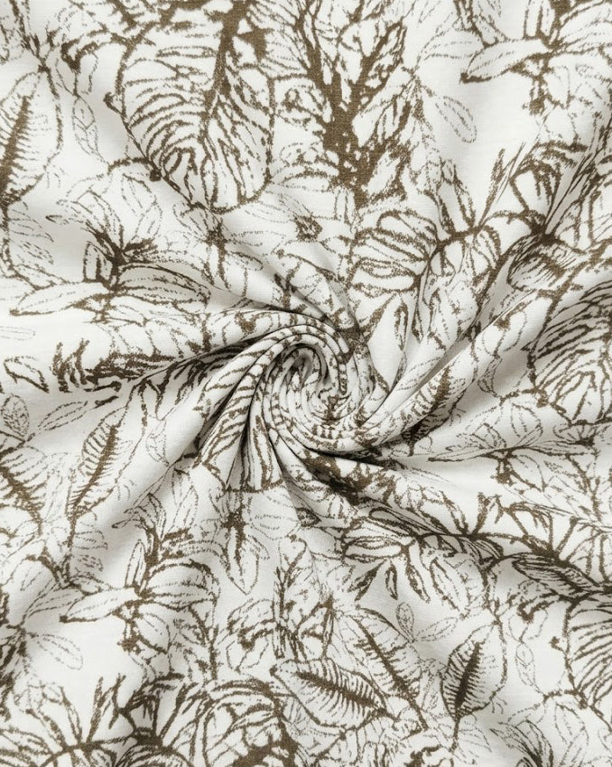 Olive Green Botanical Leaf Sketch