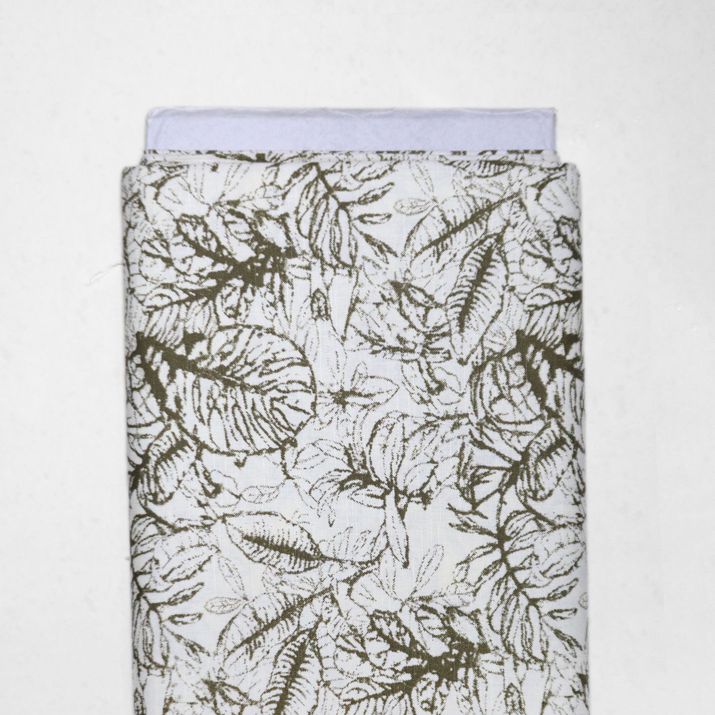 Olive Green Botanical Leaf Sketch