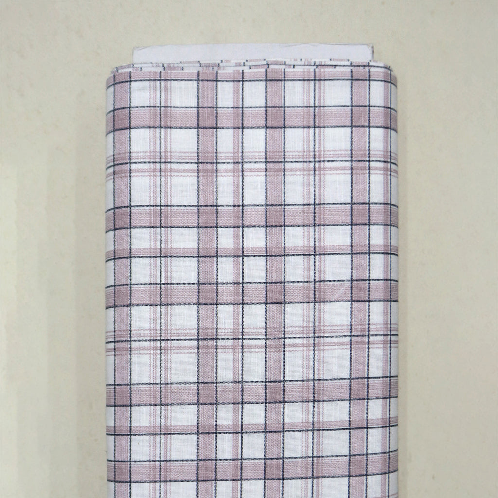Mauve & Grey Windowpane Check