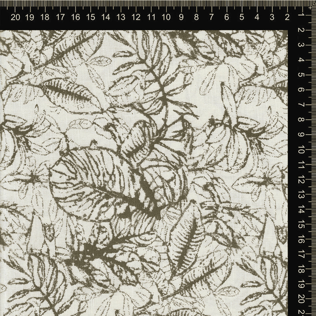 Olive Green Botanical Leaf Sketch
