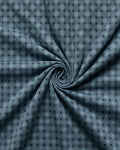 Slate Blue Geometric Lattice Cotton