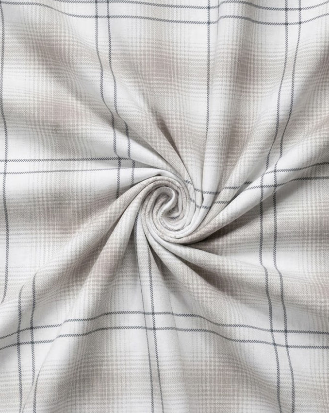 Light Grey & White Micro Check