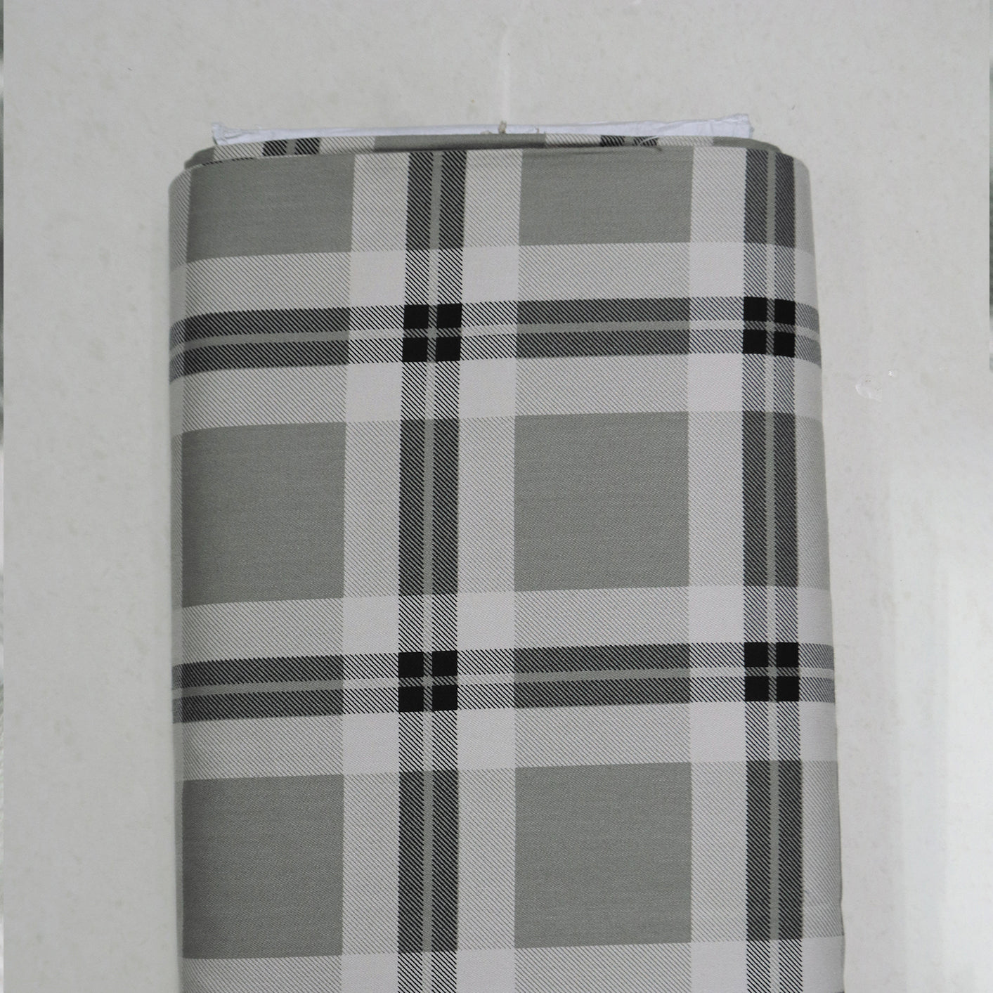 White, Black & Grey Bold Plaid