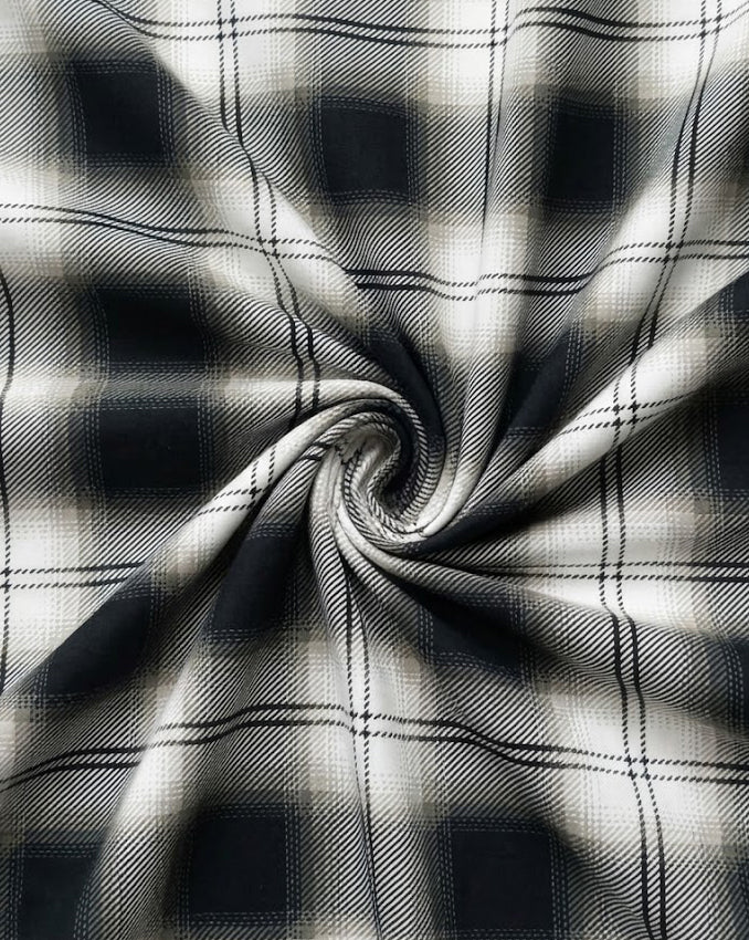 Black, White & Grey Textured Plaid