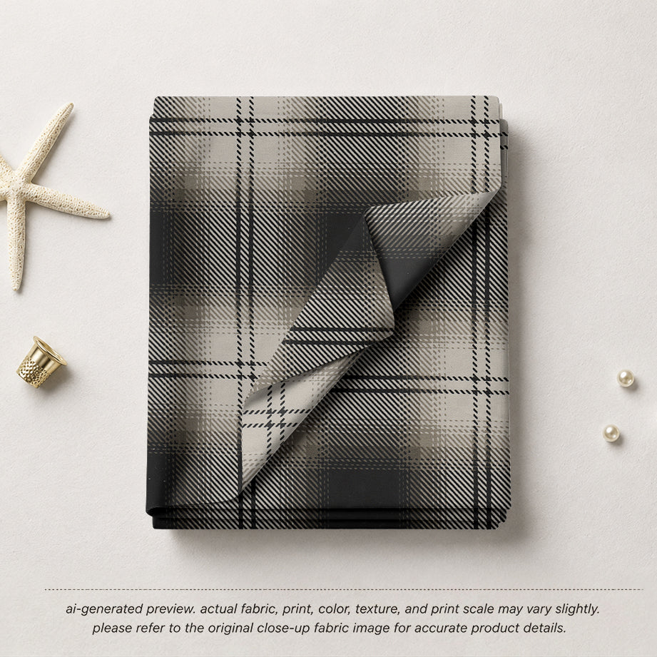 Black, White & Grey Textured Plaid