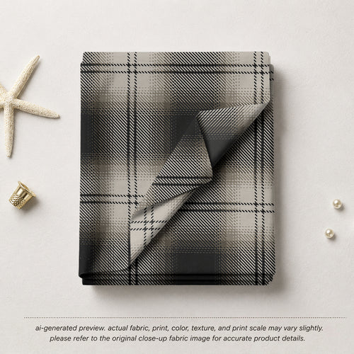 Black, White & Grey Textured Plaid