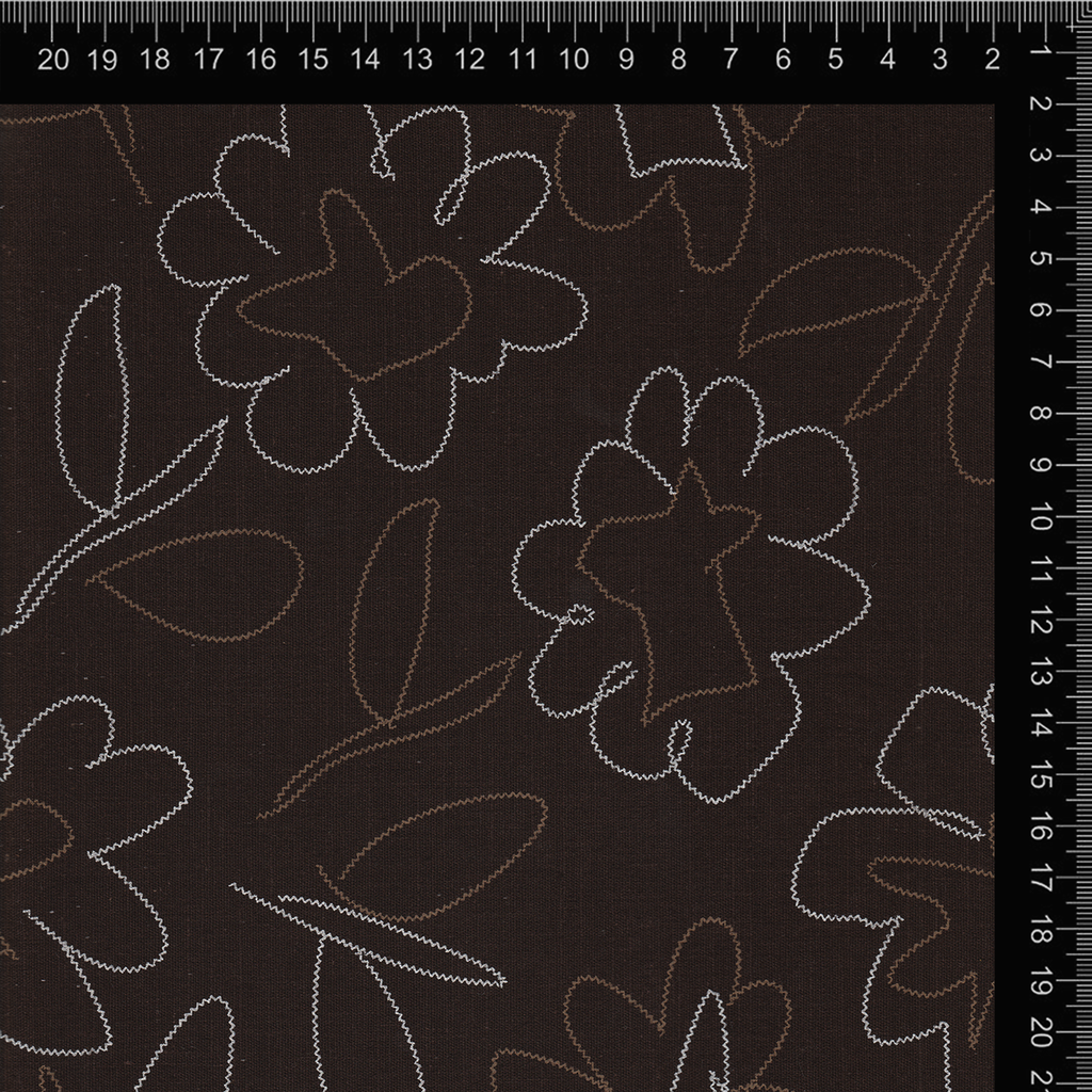 Brown Stitch Line Art Floral