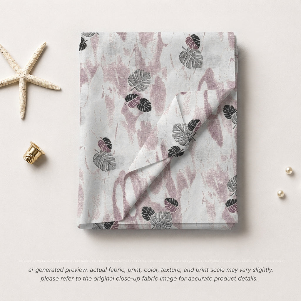 Dusty Rose & Monstera Leaf Abstract