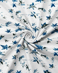 Indigo & White Distressed Leaf Print