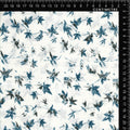 Indigo & White Distressed Leaf Print