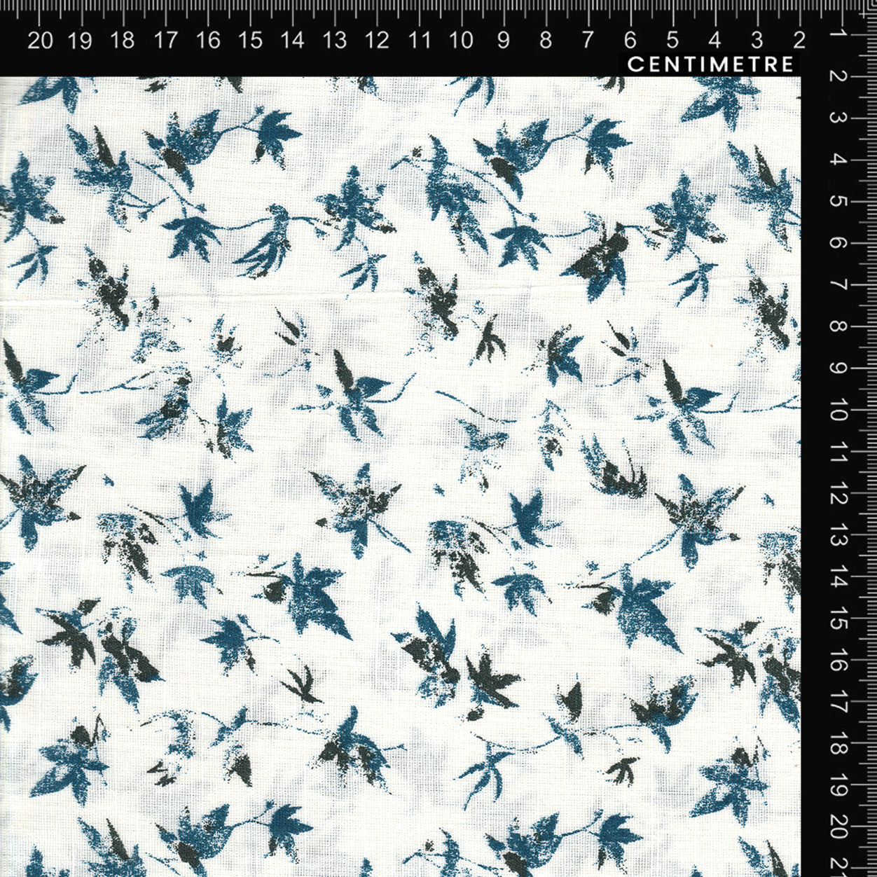 Indigo & White Distressed Leaf Print