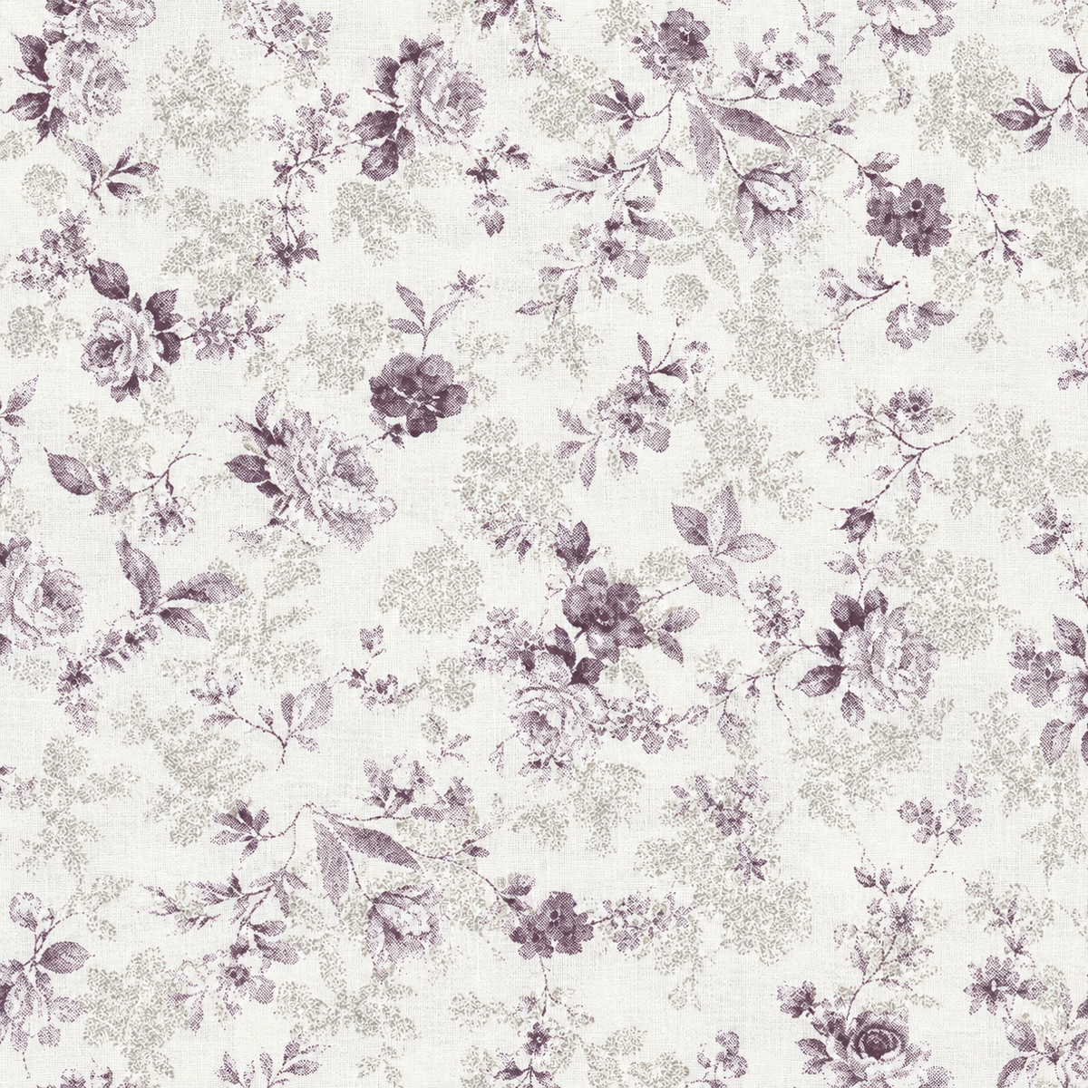 Vintage Plum Floral Toile