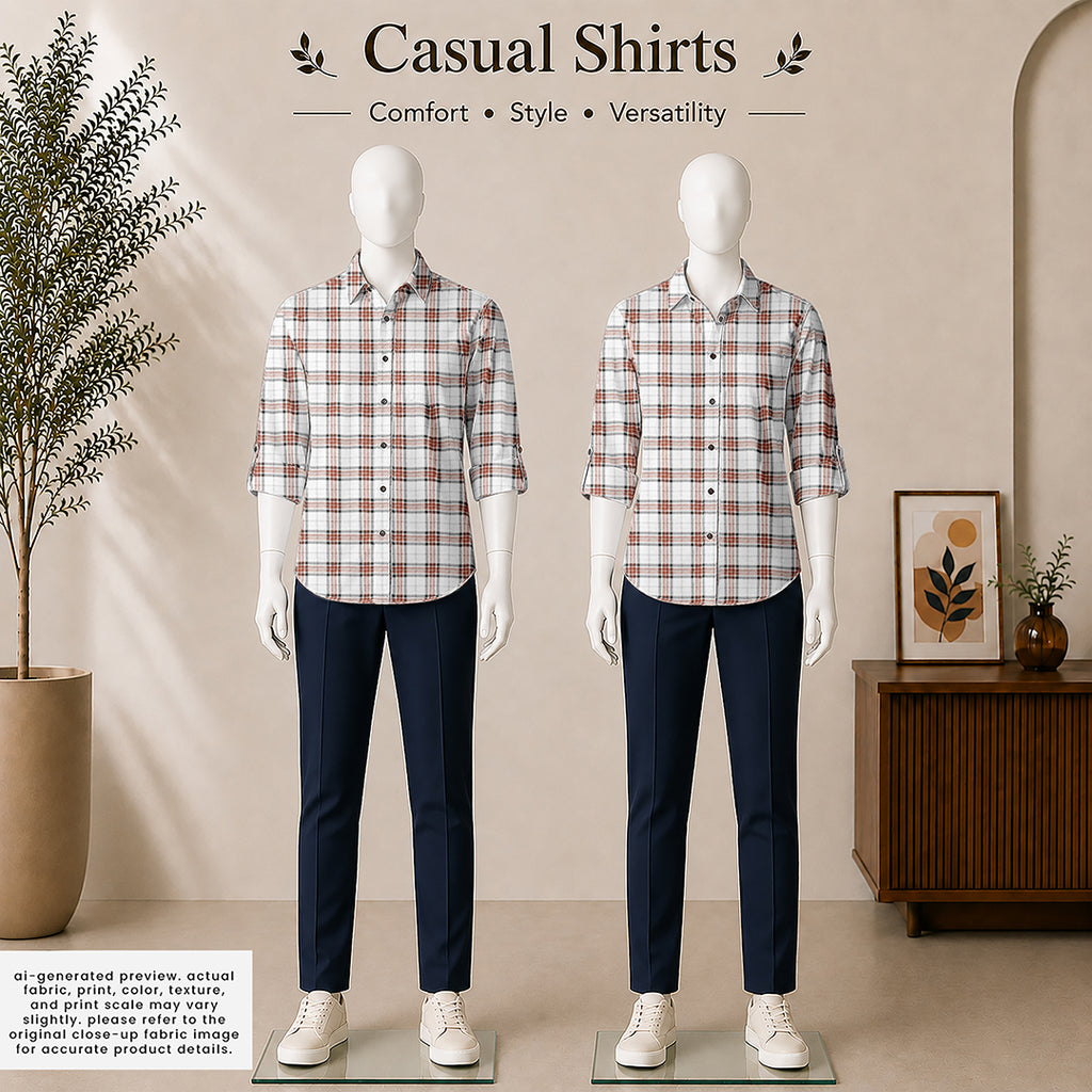 Rust & Grey Classic Plaid Check