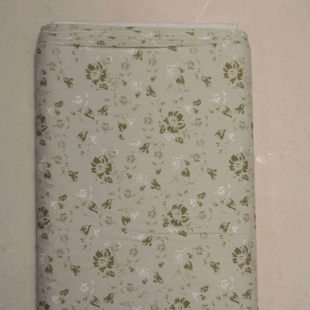 Sage Green Vintage Floral Print
