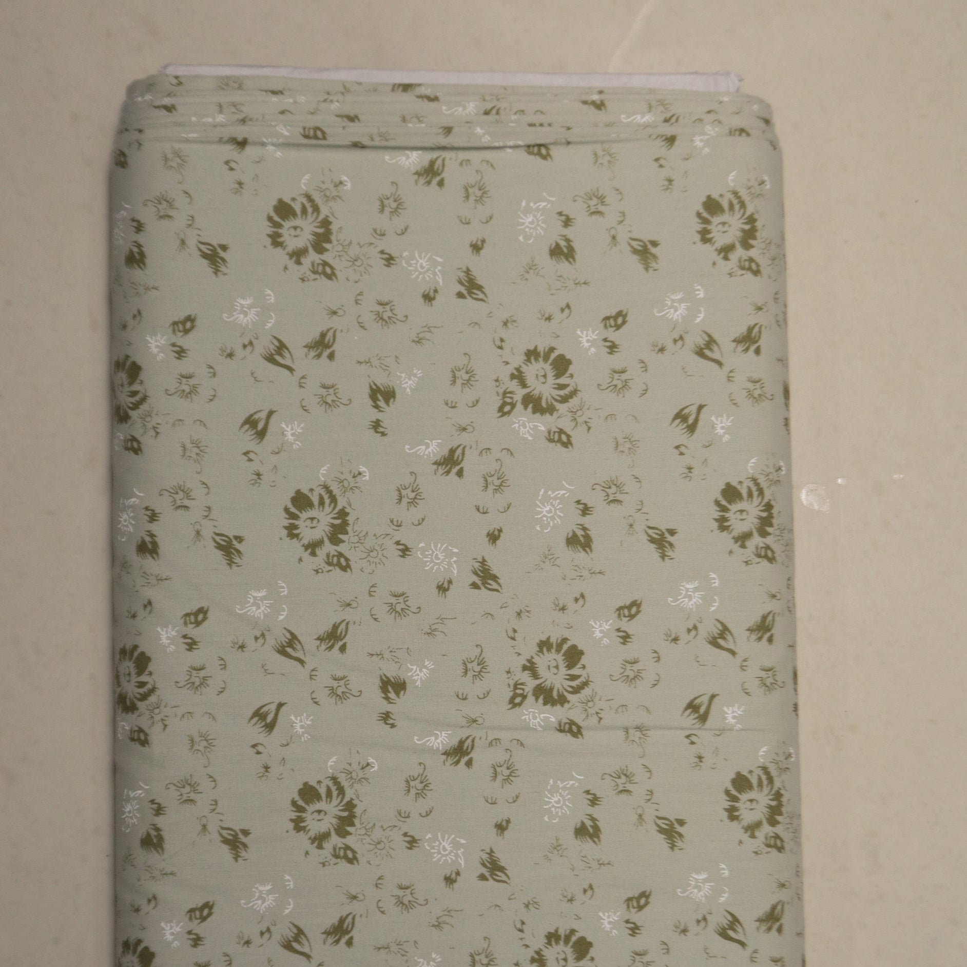 Sage Green Vintage Floral Print