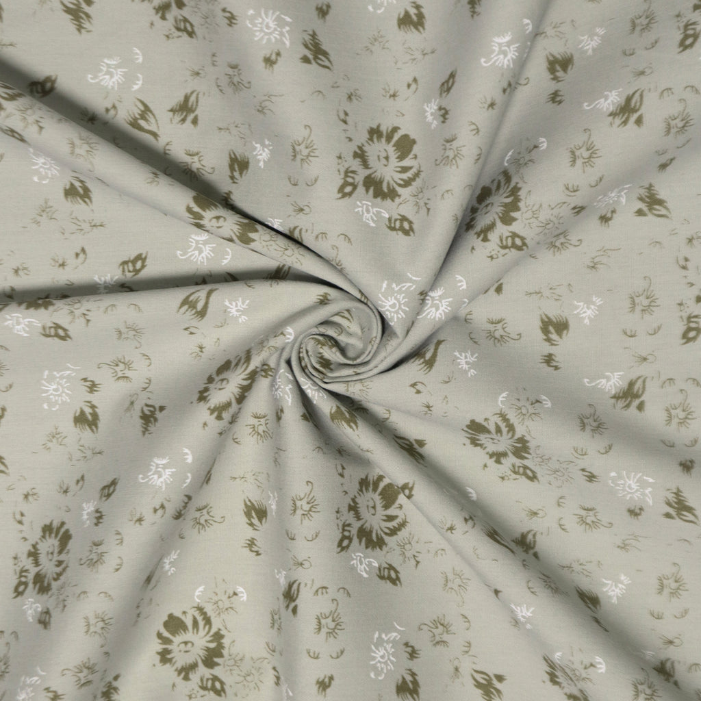Sage Green Vintage Floral Print