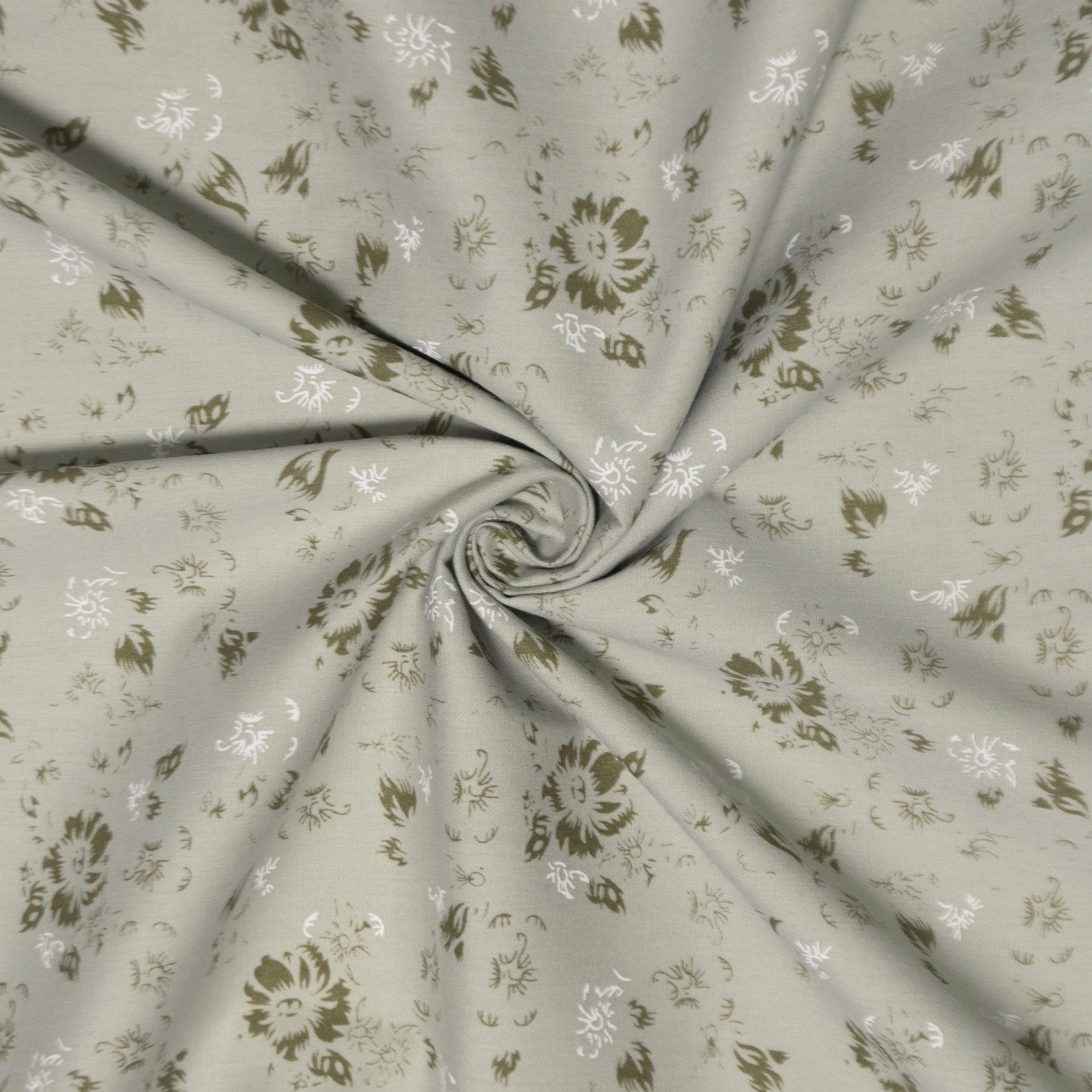 Sage Green Vintage Floral Print