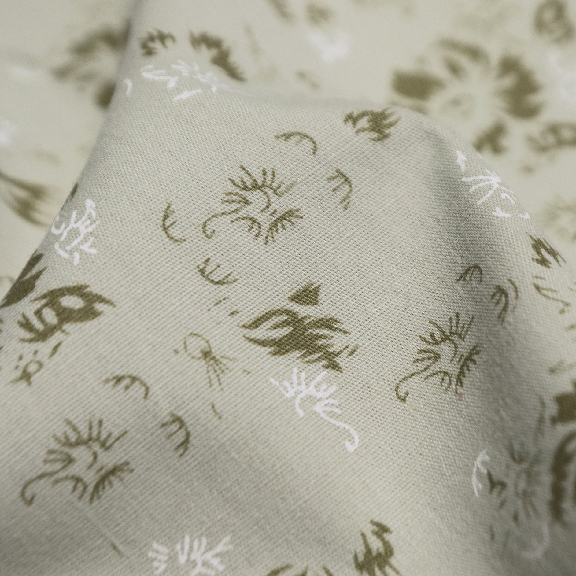 Sage Green Vintage Floral Print