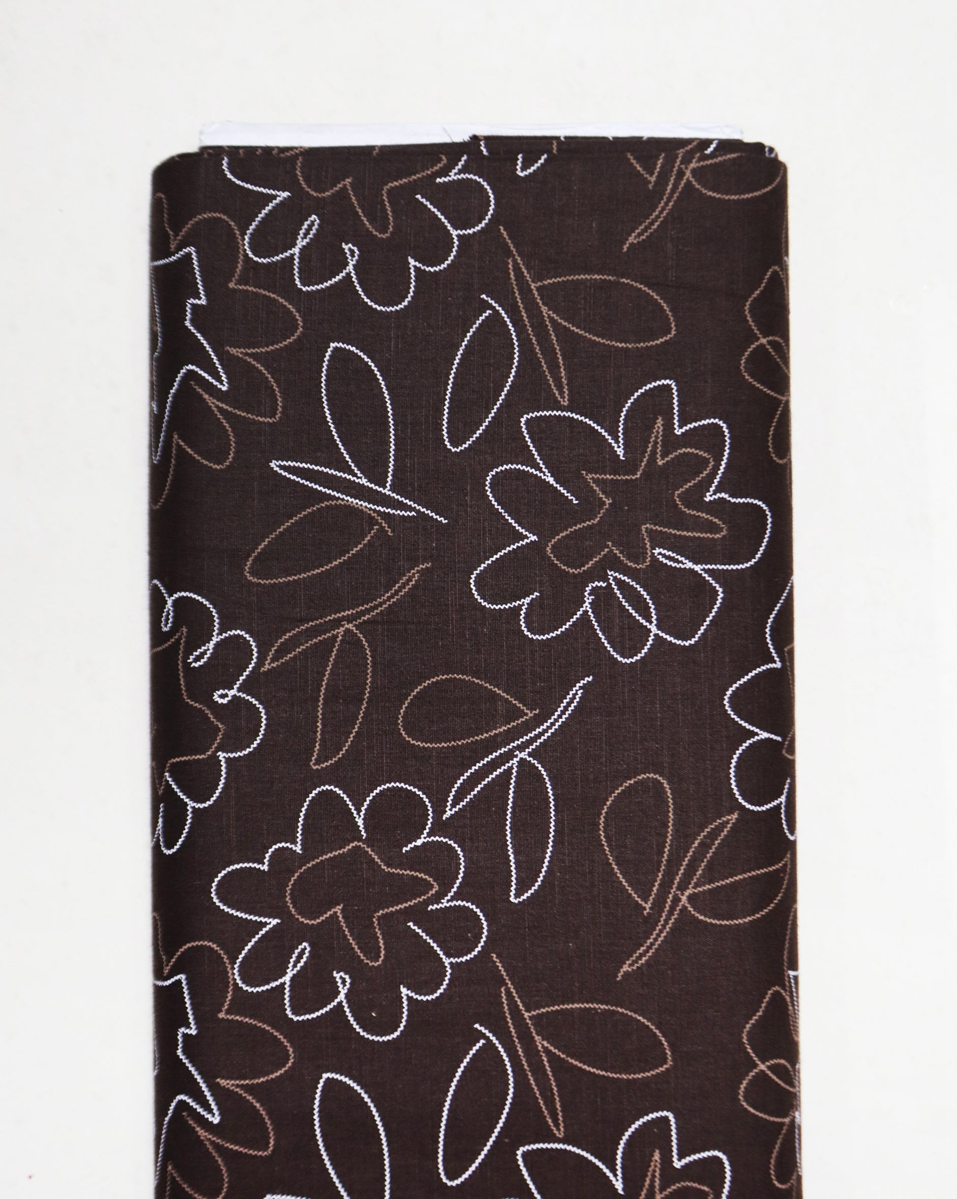 Brown Stitch Line Art Floral