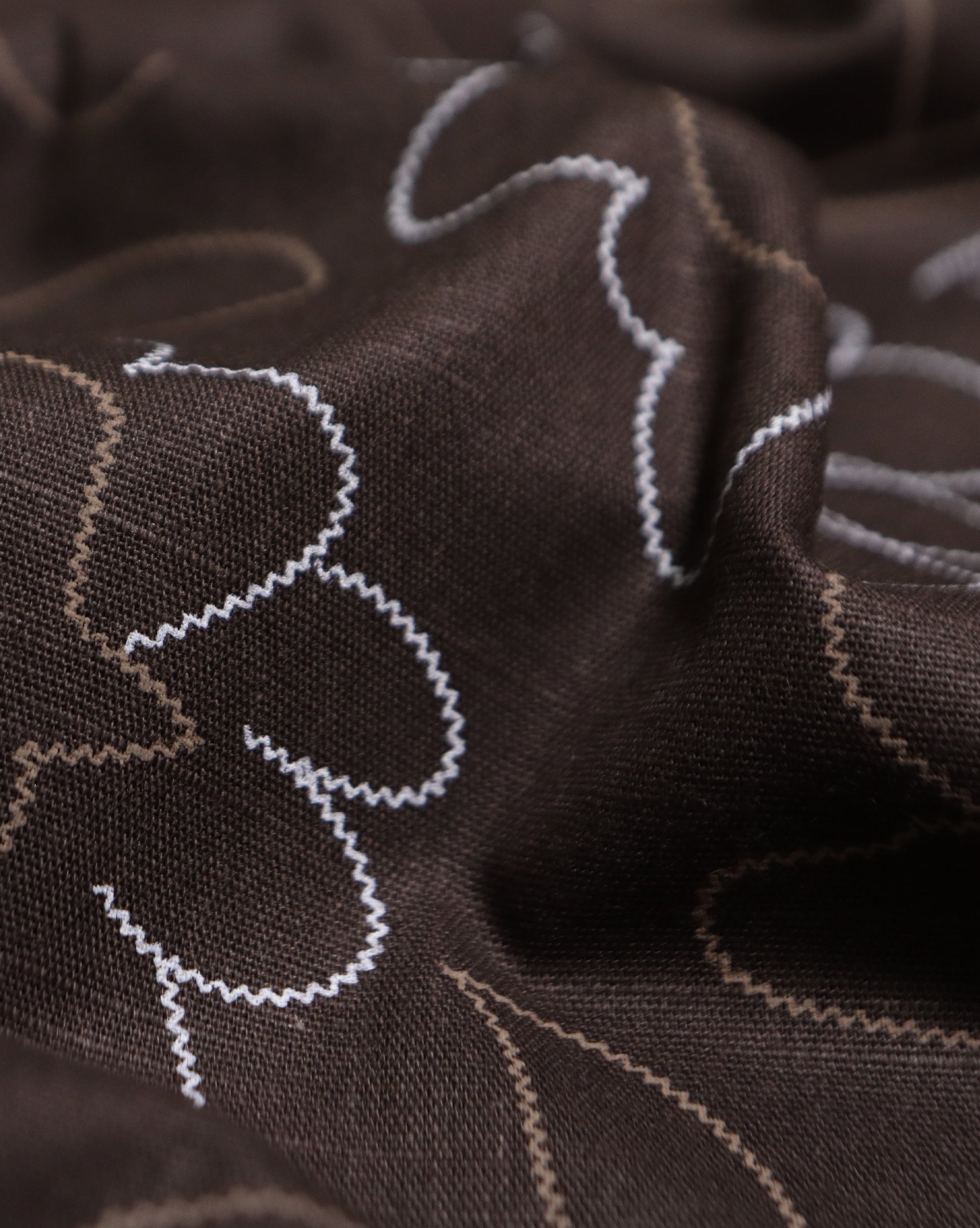Brown Stitch Line Art Floral