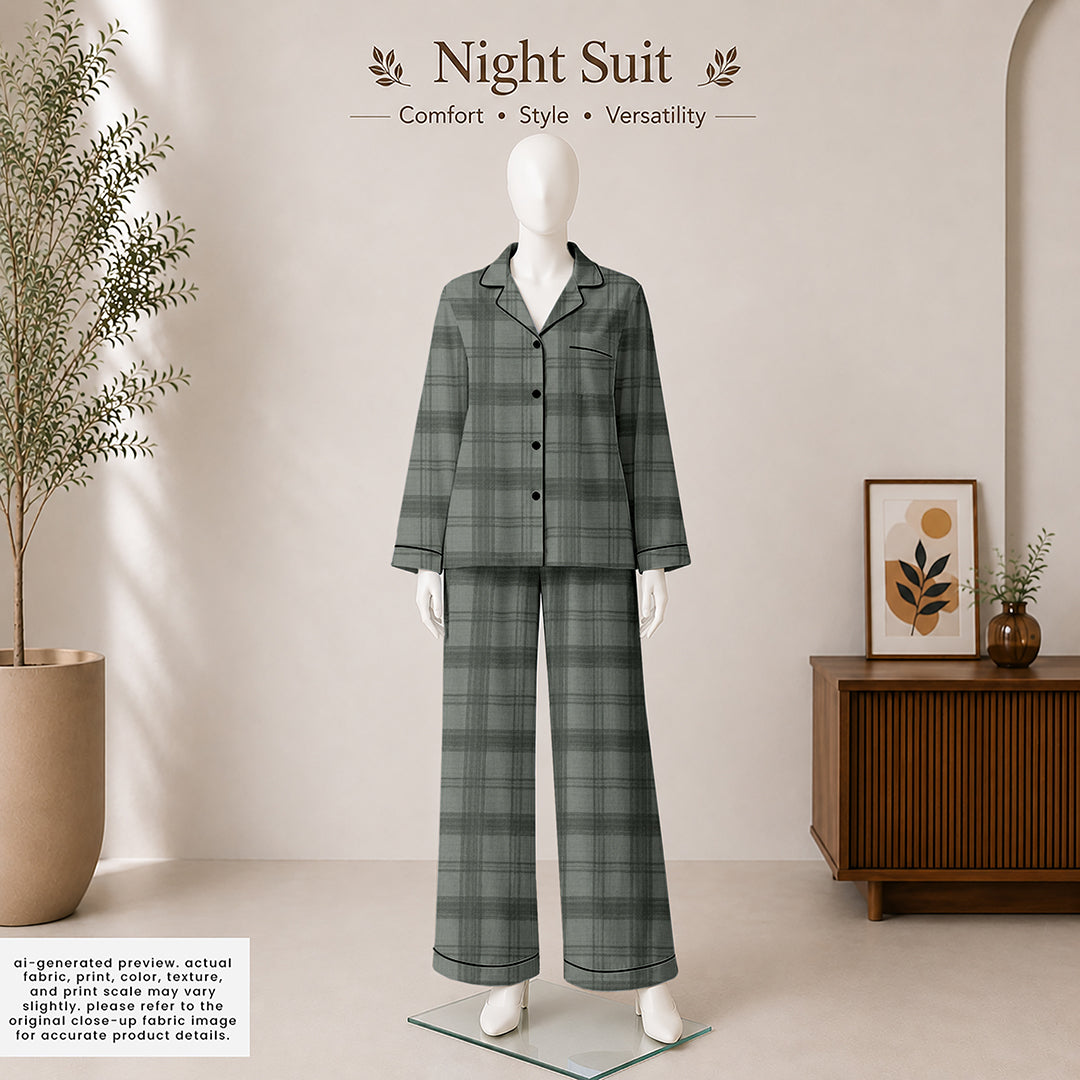 Charcoal & Light Grey Wide Check